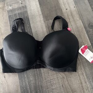 Ashley Stewart Butterfly Bra Womens 44DD Full Coverage Padded Underwire Plus BLK